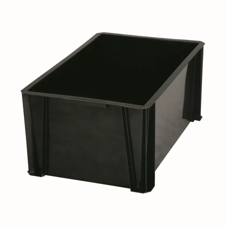 Stapelbare opbergbox Heavy Duty 36 liter zwart