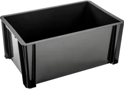 Stapelbare opbergbox Heavy Duty 36 liter zwart