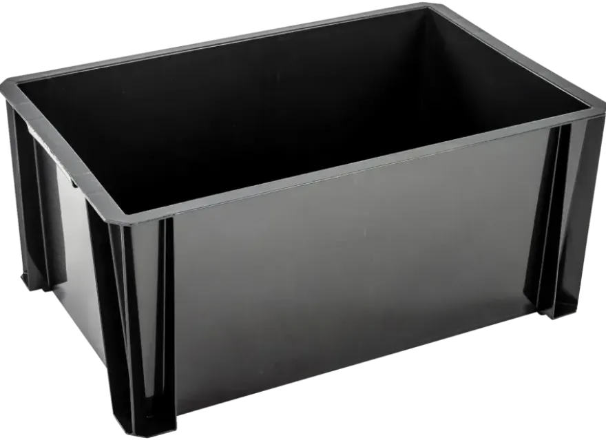 Stapelbare opbergbox Heavy Duty 36 liter zwart