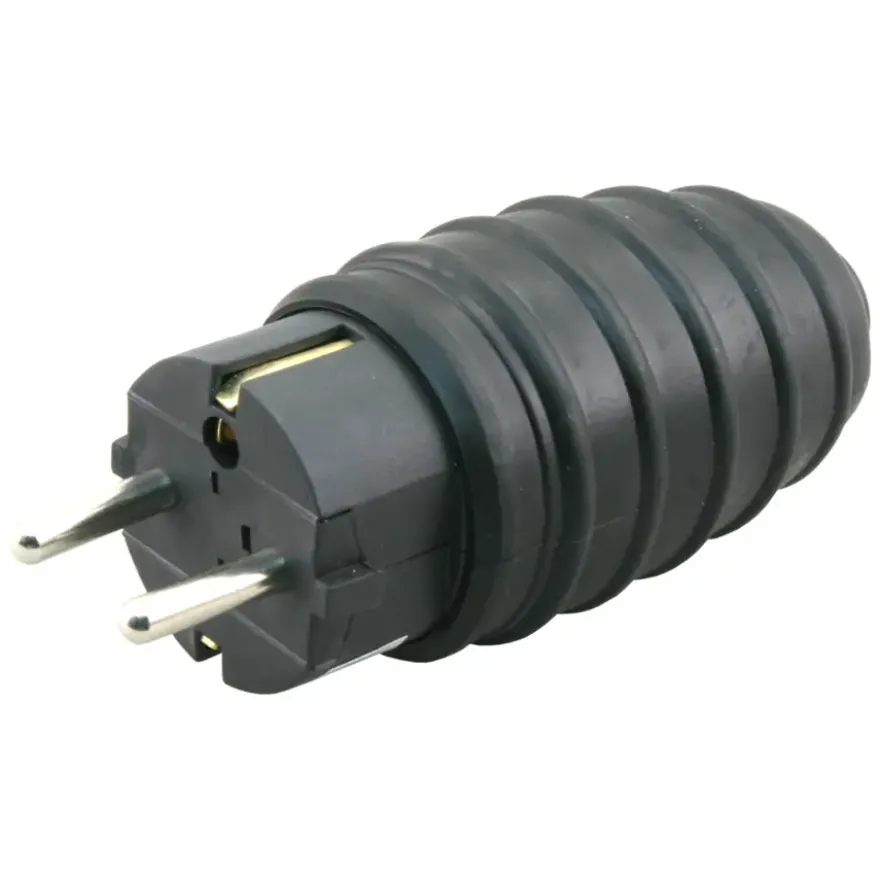 Stekker Rubber Geaard Spatwaterdicht Zwart