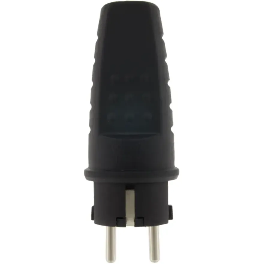 Stekker Rubber Geaard Spatwaterdicht Zwart