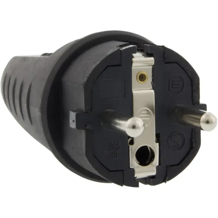 Stekker Rubber Geaard Spatwaterdicht Zwart
