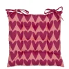 Stoelkussen hartjes 40 x 40 x 5 cm roze