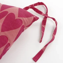 Stoelkussen hartjes 40 x 40 x 5 cm roze