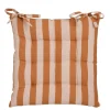 Stoelkussen tuin katoen streep bruin 40 x 40 x 5 cm