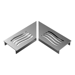 Stonewish Ultra Drain L-rooster zilver wave patroon