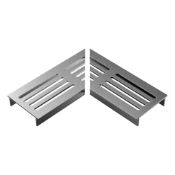 Stonewish Ultra Drain L-rooster zilver recht patroon