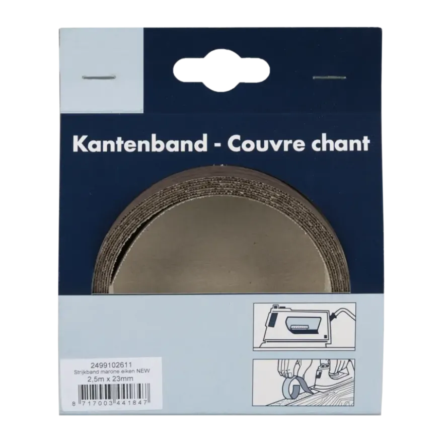Strijkband marone eiken 23 mm 2,5 meter