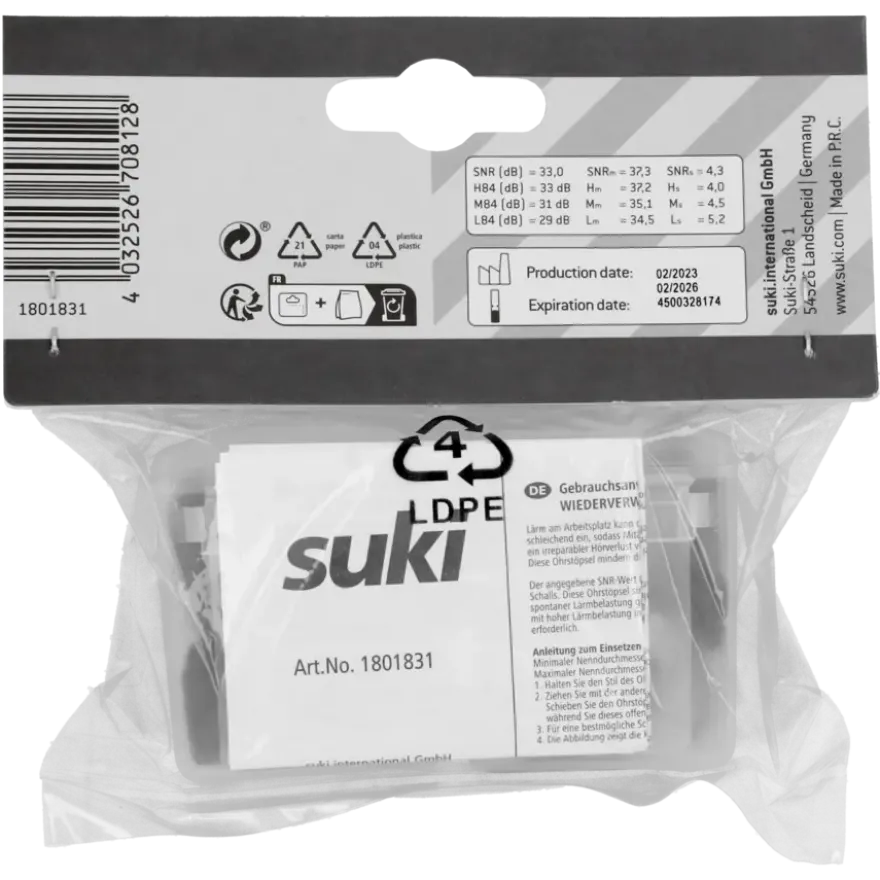 Suki oordoppen met koord - 33 db - 1 paar