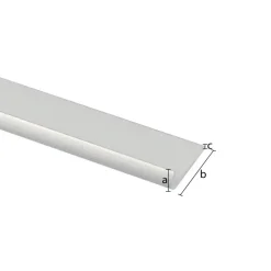 Tafelrand aluminium mat zilver 18x1000x1,5mm