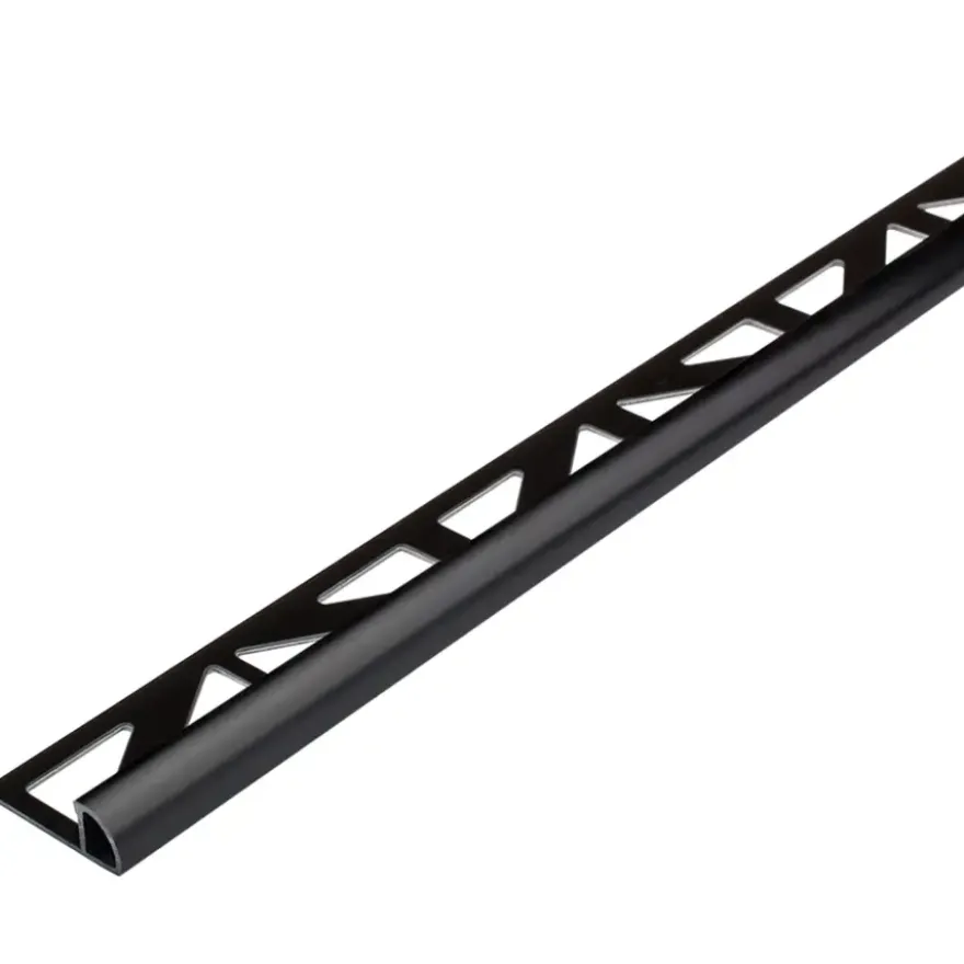 Tegelprofiel kwartrond PVC zwart 8 mm 300 cm