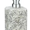 Terrazzo zeepdispenser Polyresin wit/beige/grijs 240 ml
