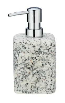 Terrazzo zeepdispenser Polyresin wit/beige/grijs 240 ml