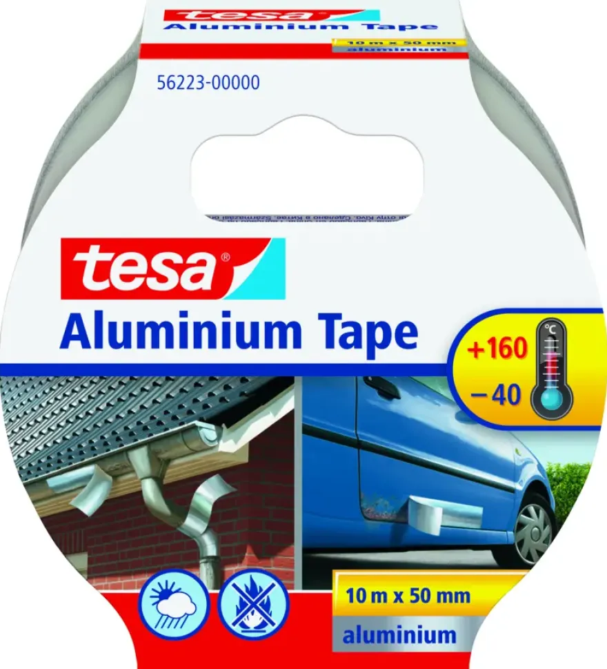 Tesa aluminiumtape grijs zilver 10 m x 50 mm