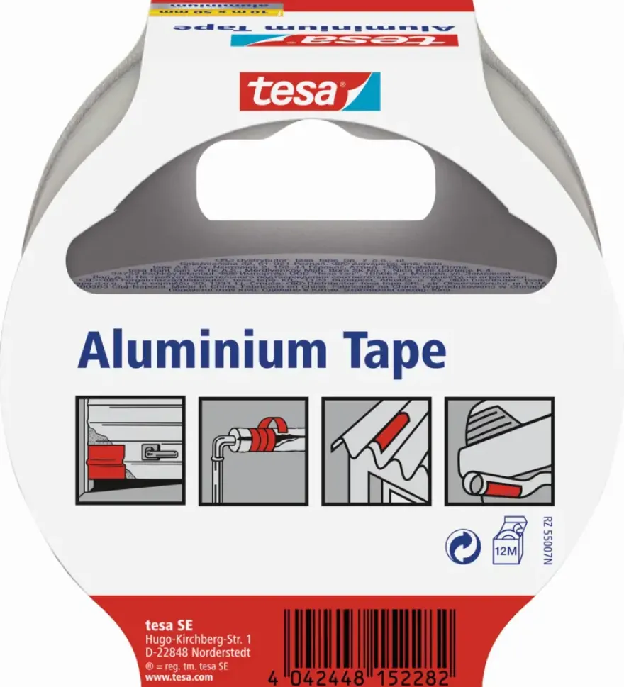 Tesa aluminiumtape grijs zilver 10 m x 50 mm