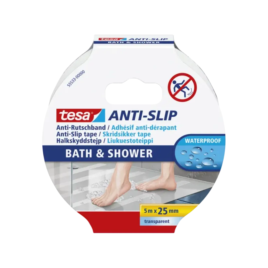 Tesa anti-slip tape douche transparant 25 mm x 5 m