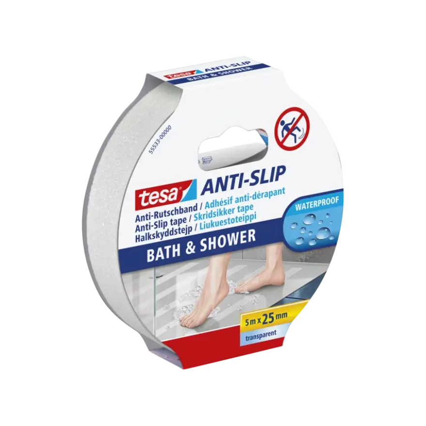 Tesa anti-slip tape douche transparant 25 mm x 5 m