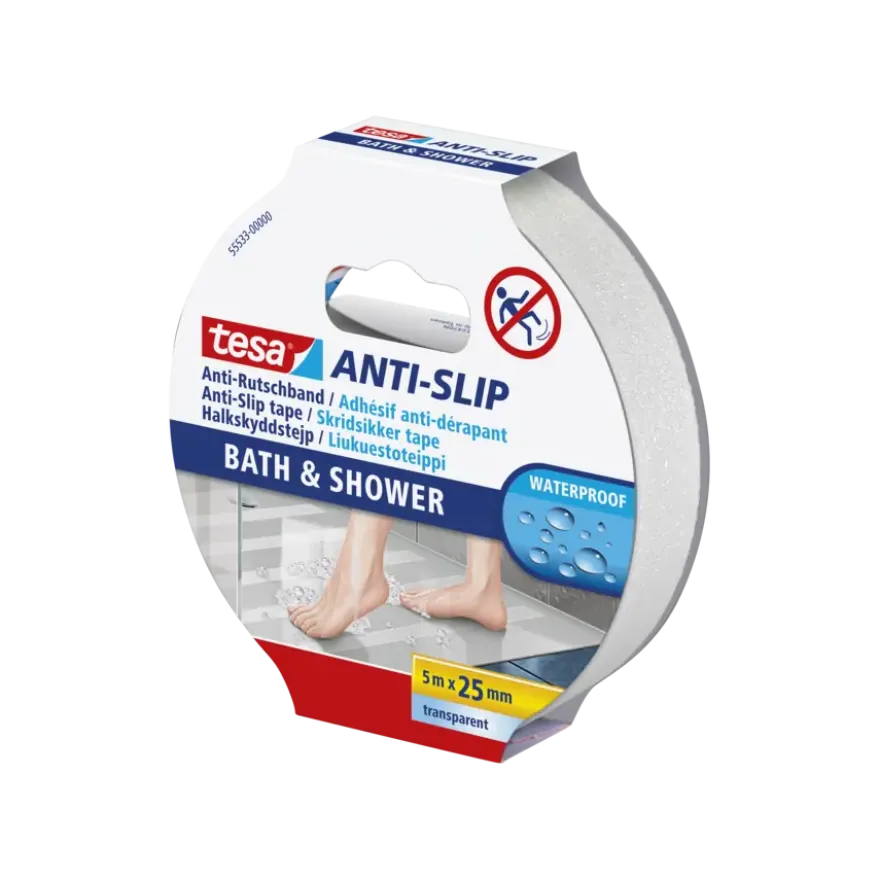 Tesa anti-slip tape douche transparant 25 mm x 5 m