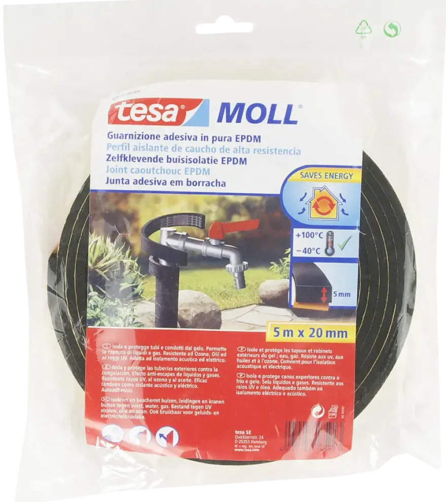 Tesa buisisolatie zelfklevend 20mm breed, lengte 5 meter