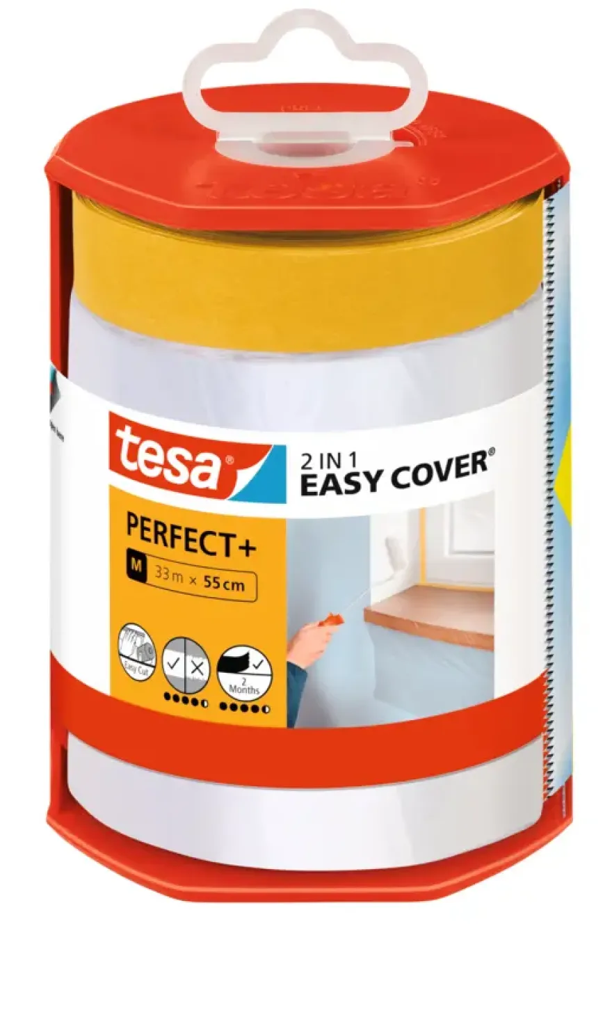 Tesa Easy Cover Perfect+ afdekfolie in dispenser 33mx55cm