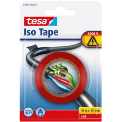 Tesa elektrische isolatietape rood 15 mm 10 m