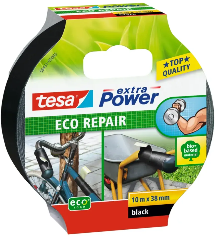Tesa Extra Power Eco Repair tape zwart 38 mm x 10 m
