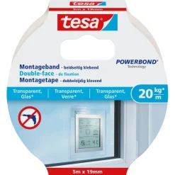 Tesa Montagetape voor Transparant & Glas 20 kg/m