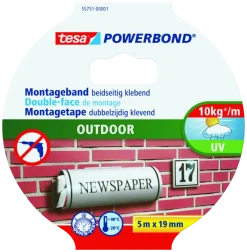 Tesa Powerbond Outdoor montagetape groen 5 m x 19 mm