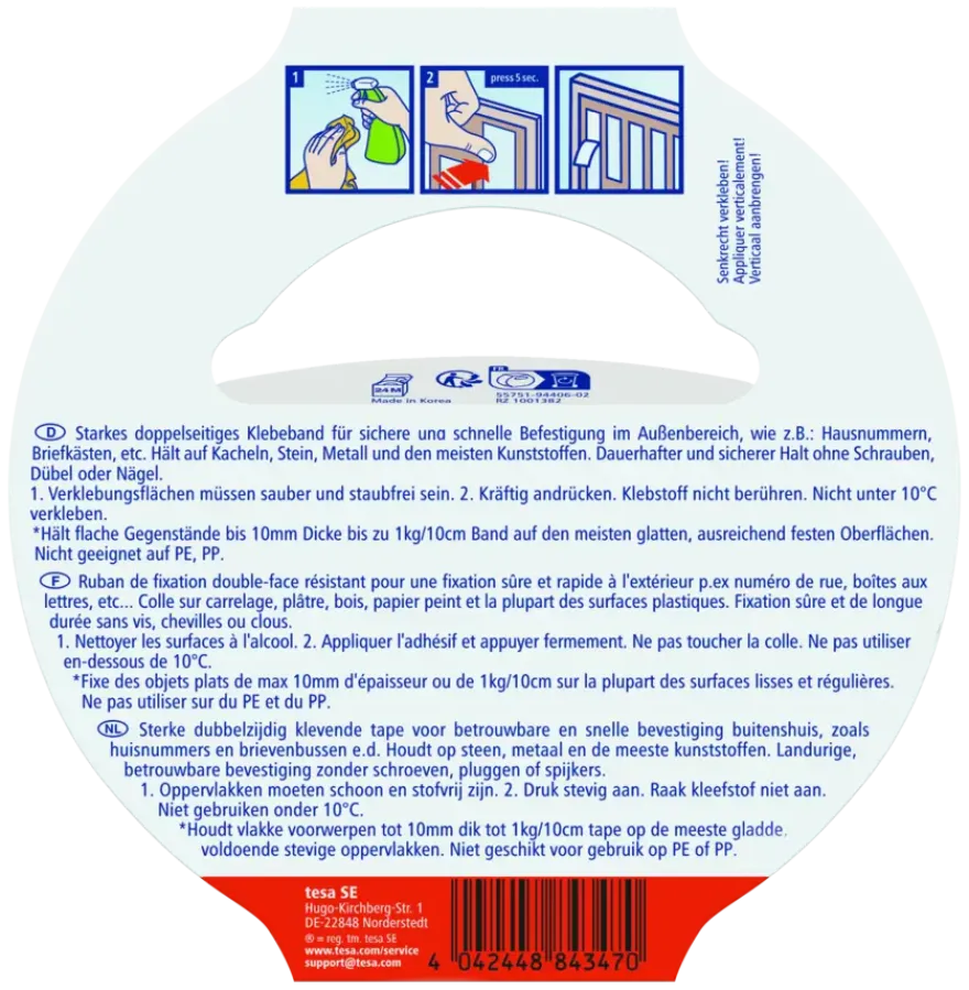 Tesa Powerbond Outdoor montagetape groen 5 m x 19 mm