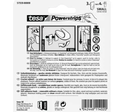 Tesa Powerstrips haak mat chroom rond 3 stuks
