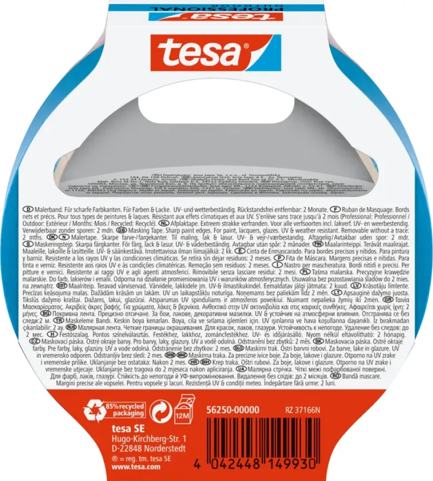 Tesa Professional Outdoor schilderstape blauw 25 mm x 25 m