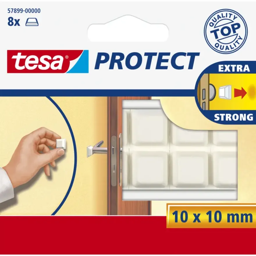 Tesa Protect vilt 10mmx10mm wit 8 stuks