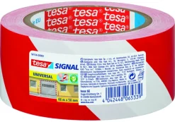 Tesa Signal waarschuwingstape rood met wit 66 m x 50 mm