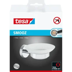 Tesa Smooz zeephouder gesatineerd glas chroom