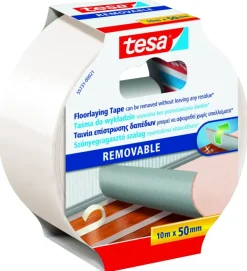 Tesa tapijttape verwijderbaar wit 50 mm x 10 m