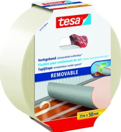 Tesa tapijttape verwijderbaar wit 25 m x 50 mm