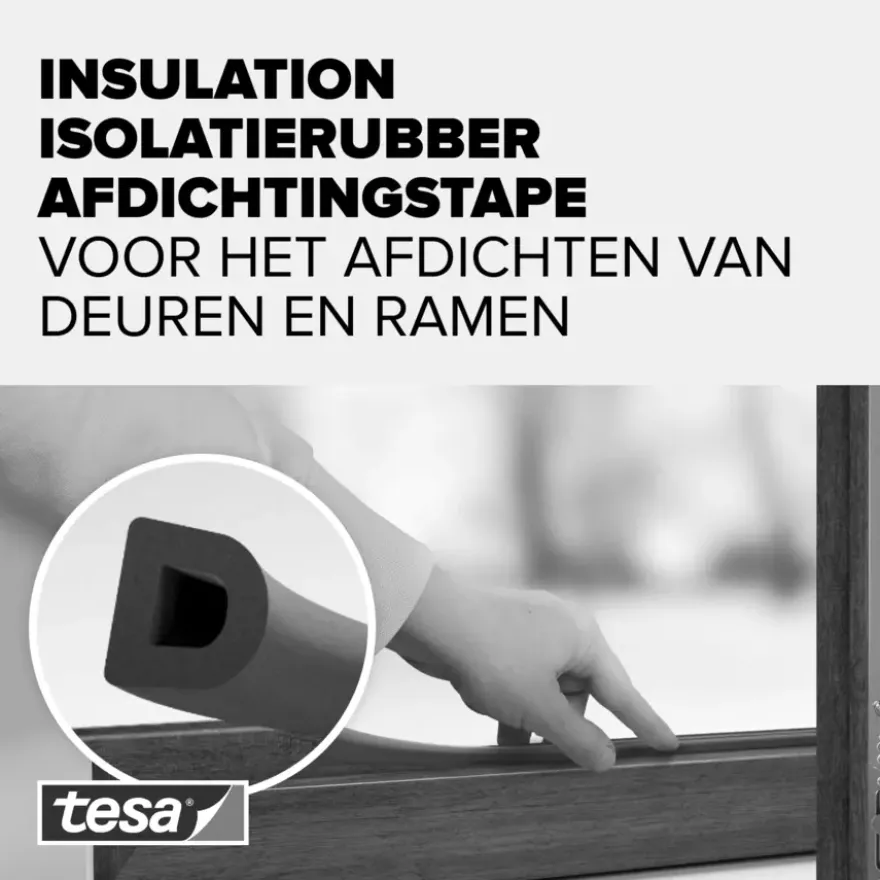 Tesa Tochtband D-profiel zelfklevend bruin 6m