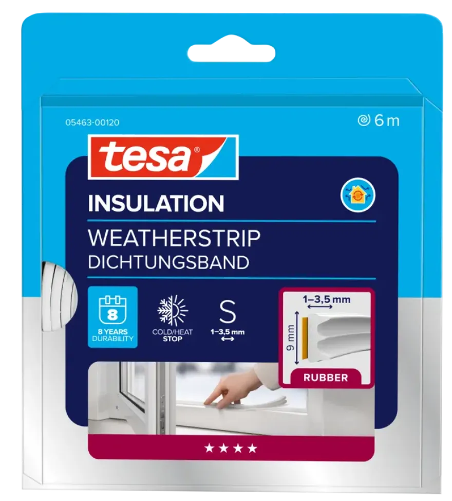 Tesa Tochtband E-profiel zelfklevend wit 6m