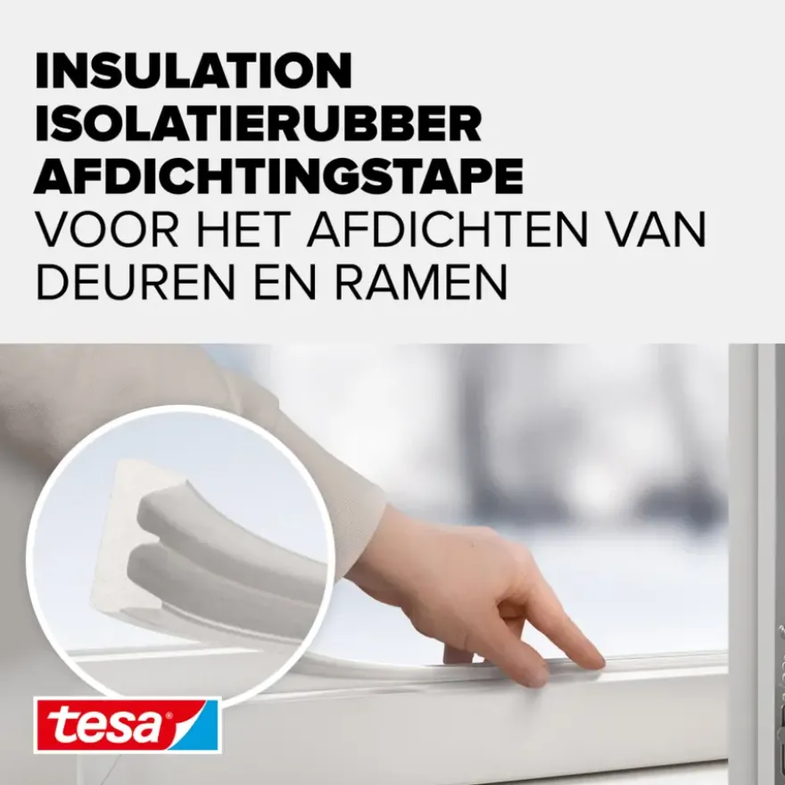 Tesa Tochtband E-profiel zelfklevend wit 6m