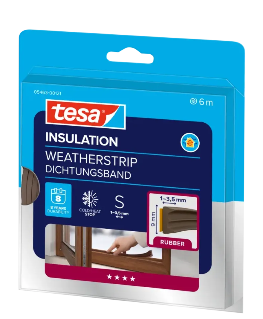 Tesa Tochtband E-profiel zelfklevend bruin 6m