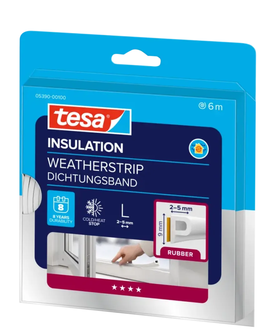 Tesa Tochtband P-profiel zelfklevend wit 6m