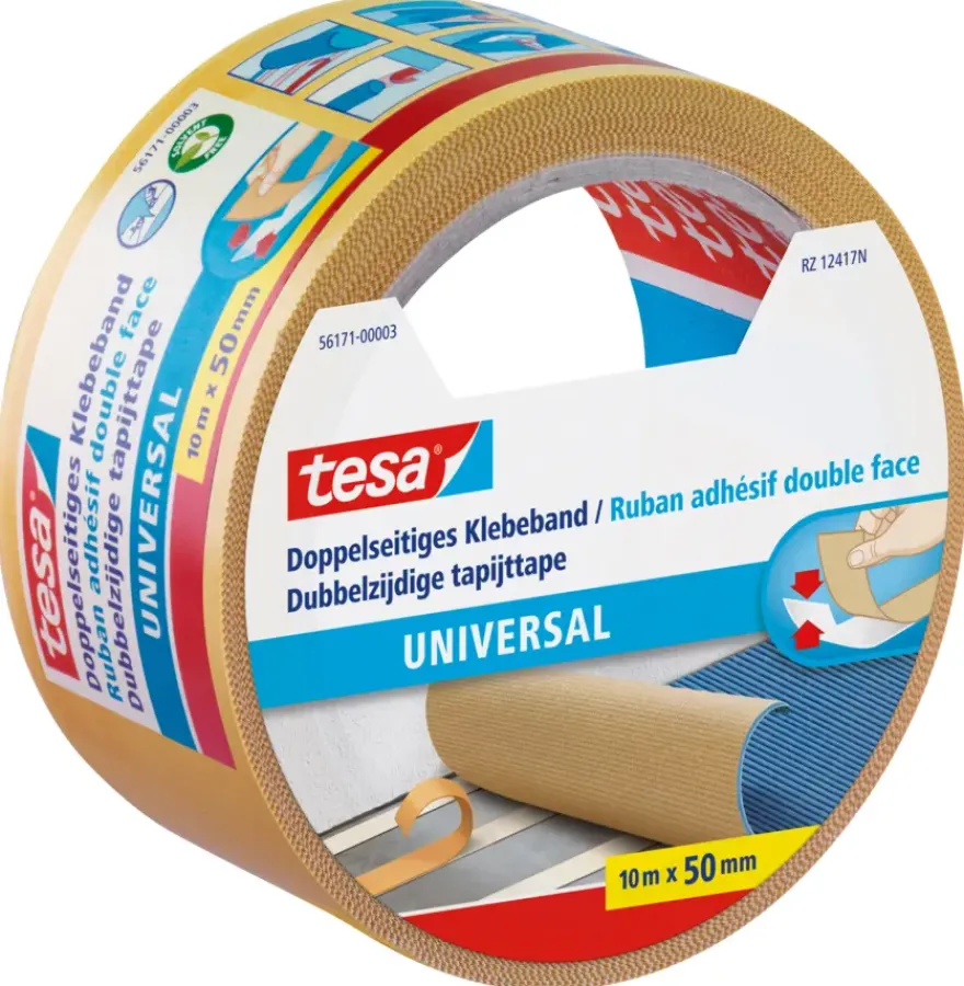 Tesa Universal dubbelzijdig tapijttape 10 m x 50 mm