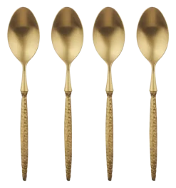 Theelepel set van 4 lichtgoud