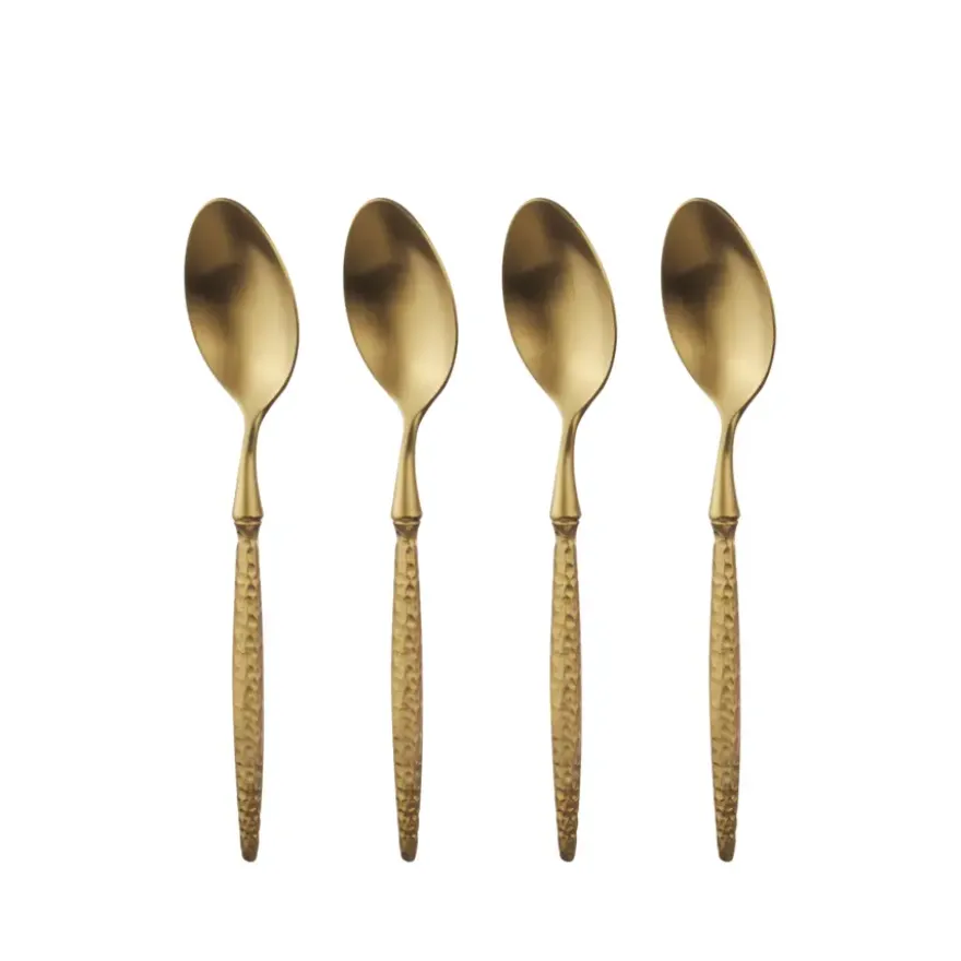 Theelepel set van 4 lichtgoud