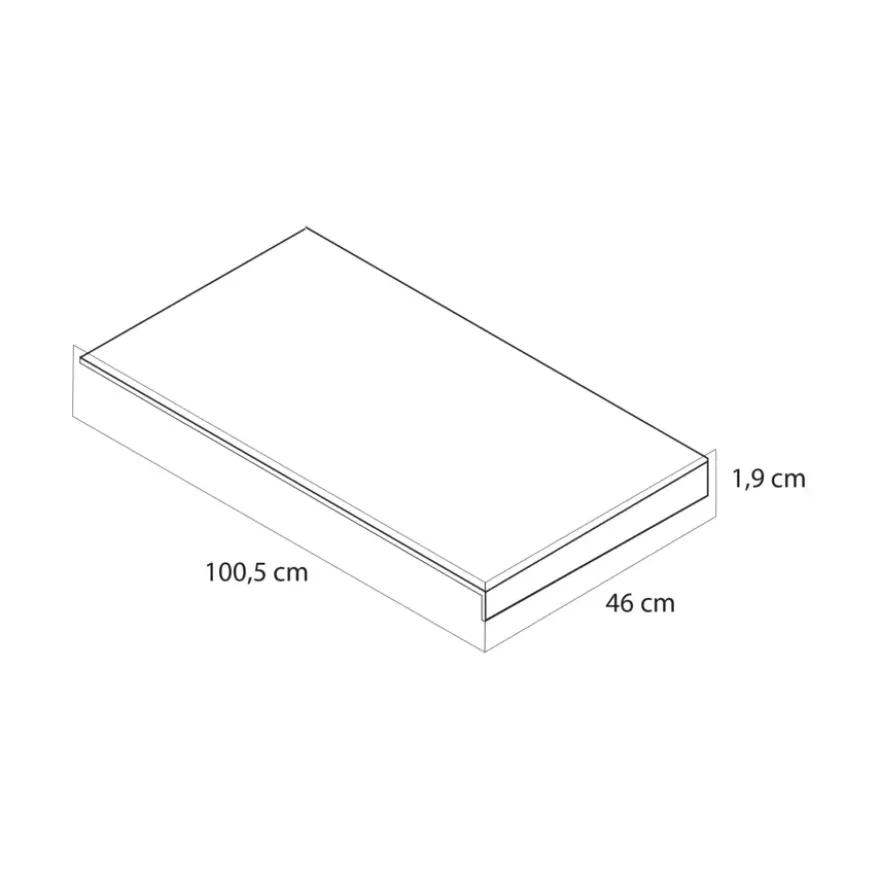 Tiger wastafelblad Nook mat wit 100,5 cm