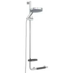 Tiger Boston comfort & safety doucheglijstang met greep links glanzend RVS