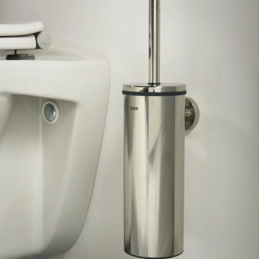 Tiger Boston toiletborstelhouder RVS gepolijst met muurbevestiging