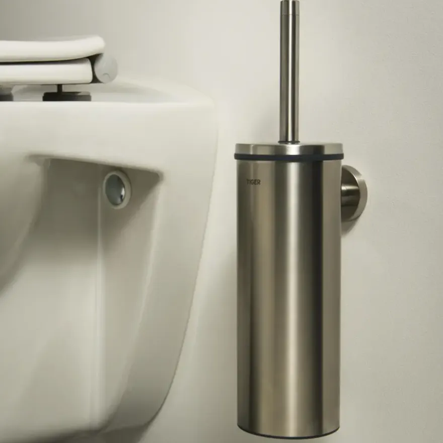 Tiger Boston toiletborstelhouder rvs met muurbevestiging