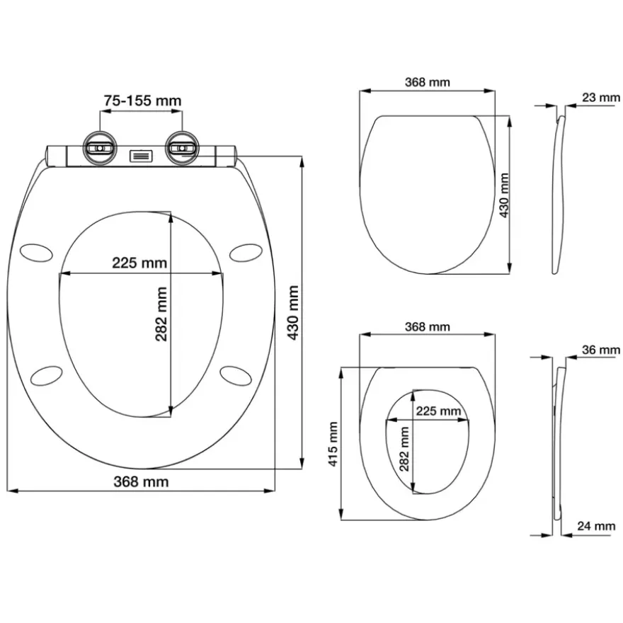 Tiger Boston wc bril wit/chroom met softclose en quick release