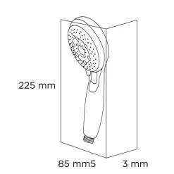 Tiger douchekop Splash Eco Malaga handdouche waterbesparend 5 standen ø 8 cm chroom